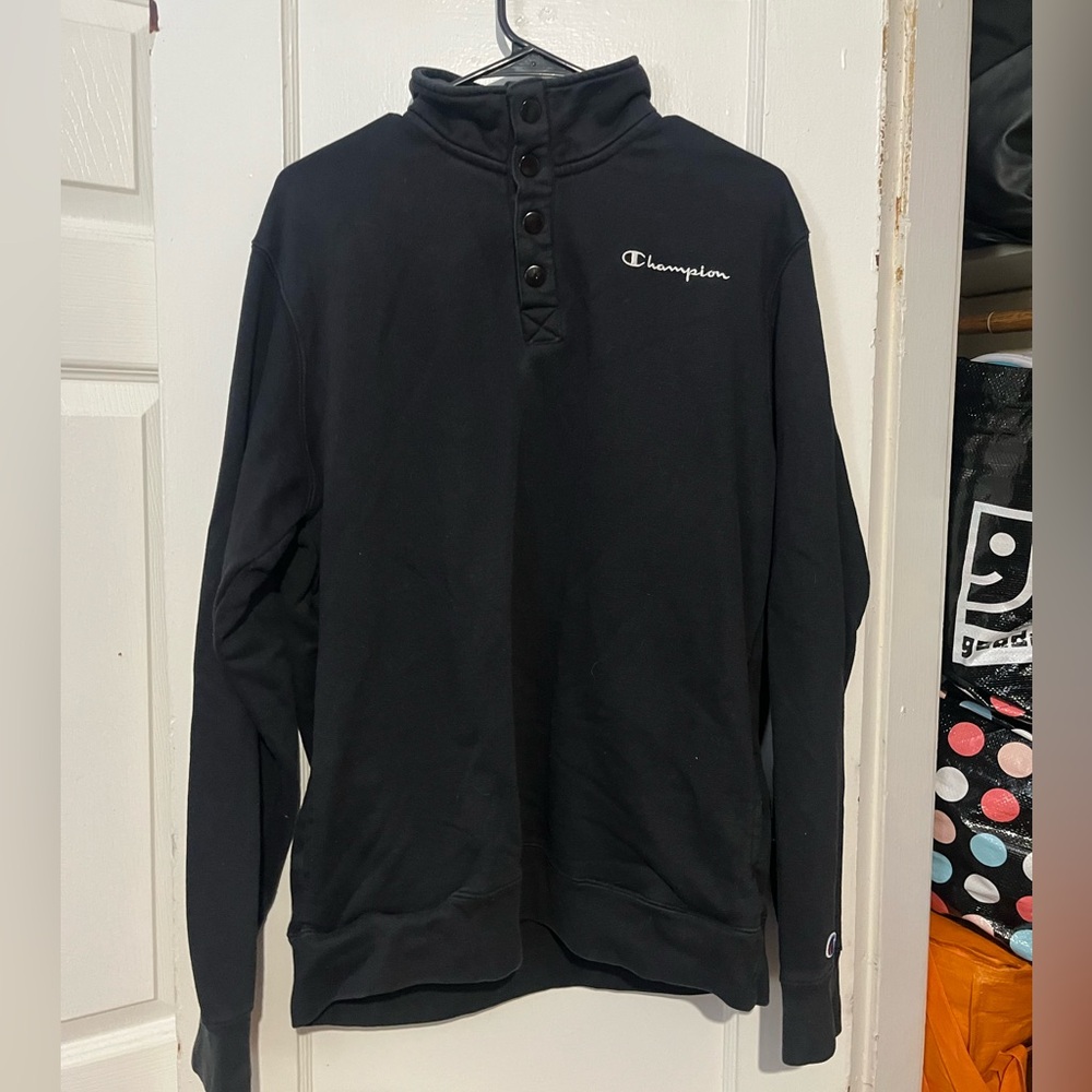 Champion 3 Button Pullover Sweater Large - image 1